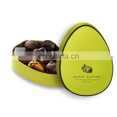 Elegant Green Easter Egg Shape Round Shape Chocolate Box