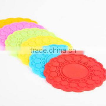 2014 new design Silicone Lace drink pad, coffee cup coaster