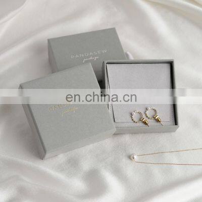 PandaSew luxury custom logo printed paper packaging jewelry box & microfiber jewelry pouch