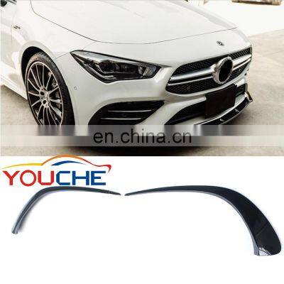 2 pcs ABS front bumper splitter air canard foglight trim cover for Mercedes CLA class W118 CLA35 2019+ sport bumper