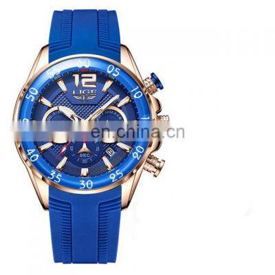 LIGE 8934 Fashion Mens Watches Top Brand Luxury Silicone Sports Watch Men Quartz Clock Waterproof Watch Lige photo-5
