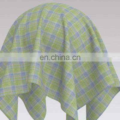 Ready Fabric Crepe Green Blue Poly Cotton Shirting Fabric Classic Collection