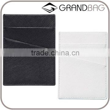 High Quality Custom Logo Genuine Saffiano Leather Credit Card Holder Pocket Wallet