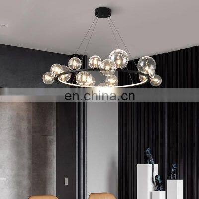Modern LED Pendant Light Living Room Bedroom Fashion Ceiling Chandelier Indoor Decor Glass Ball LED Pendant Lights