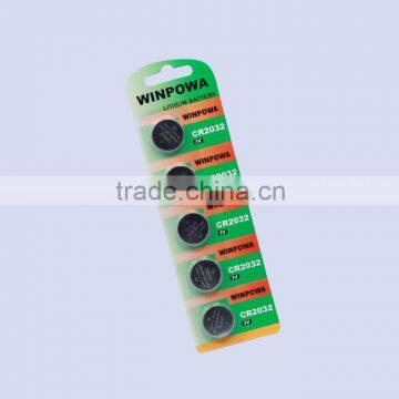 Button Cell, 3V Lithium Manganese, CR2032 Coin Battery