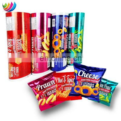 Custom printing Snacks Dried Puffed Food Bag Namkeen Potato Chips Sachet Packaging Pouch Roll Film