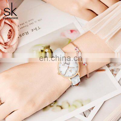 SHENGKE Cute Girls Handwatch K9027 Ultra White Band Watches Night Light Function With Shining Stone Student Wristwatch photo-4