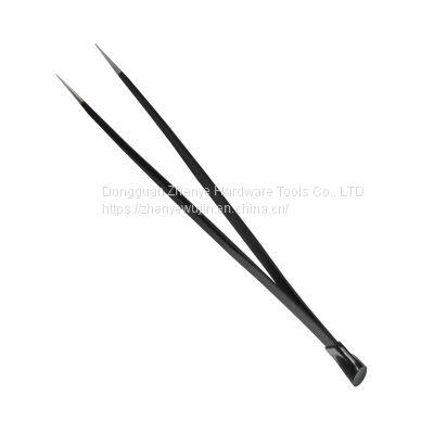 Black Nail Tools Nail Tweezers Precision Tweezers Nail Sticker Tweezers Press Head Clip Eyelash Tweezers Diamond Tweezers photo-3