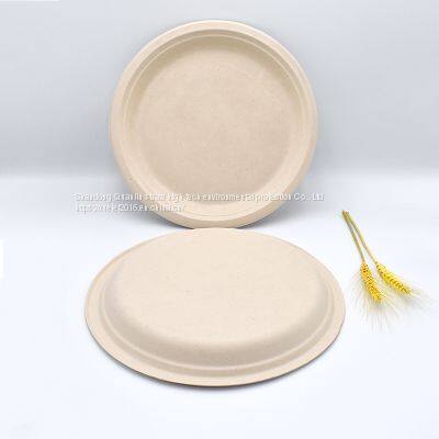 Disposable plate, degradable thickened paper plate, eco-friendly tableware, birthday cake plate, heatable pulp dinner plate, picnic plate