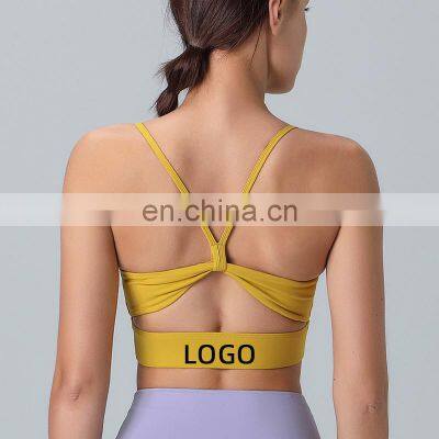 OEM Beauty Back Sports Yoga Bra Sexy Straps Hollow Out Gym Wear Tik Tok Custom Women Bodybuilding Fitness Apparel