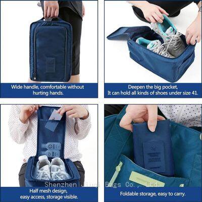 Portable Sneaker Bag Waterproof Breathable Single Travel Boot Rugby Sports Gym Carry Storage Case Foldable Small Shoe Bag photo-3