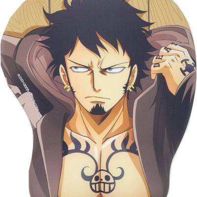 ONE Piece Trafalgar Law Mouse Pads with Silicone Gel Wrist Rest 3D Anime Gaming Mousepads 2Way Skin