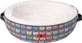 Round Donut Cat and Dog Bed With Basket Handles