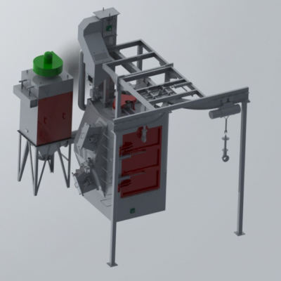 Crawler type shot blasting machine, single and double hook type sanding machine, shot blasting cleaning machine