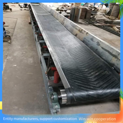 Non-lifting Belt Conveyor, Large-inclination Loading Conveyor, 10-meter-long Automatic Lifting Ribbed Conveyor photo-2