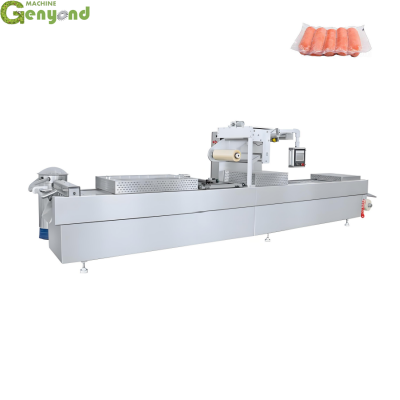 Industrial Chicken Plastic Double Automatic Stretch Film Vacuum Chamber Sealer Packaging Packing Machine