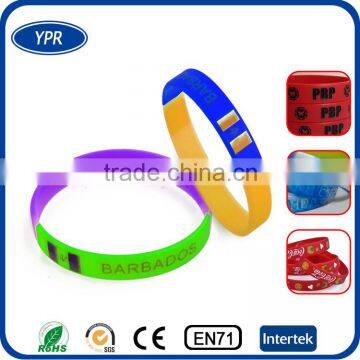 colorful segment silicone rubber college team bracelets