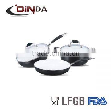 Aluminium ceramic induction cookware set with casting s/s handle