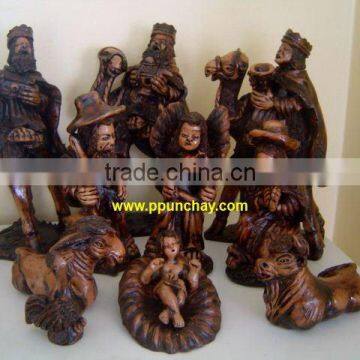 Andean Puno Ceramic Nativity Set Peru