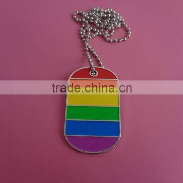 Gay dog tag rectangle shape enamel dog tag men tag