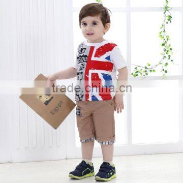 2015 Children Clothing Kids Cute Short Sleeve T-Shirt Boy Summer Set