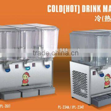 Two tank cold and hot drink machine beverage dispenser