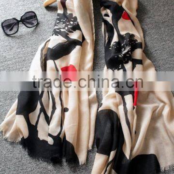 Painting Lotus Print Tassel Brim 2016 Spring Summer Women Hijab photo-2