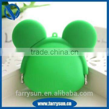 2015 Colorful mickey mouse shape silicon rubber coin purses/plastic squeeze coin purse