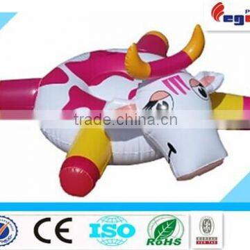 Inflatable cow shape baby pool float rider/Inflatable animal rider