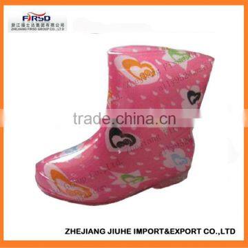 2014 last cute pink kids pvc shoes for rainy days