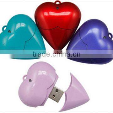 Heart shape U-disk plastic pendrive with real capacity