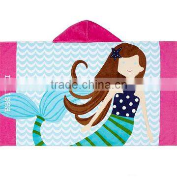 100% Cotton Pretty Poncho Hooded Beach Towel