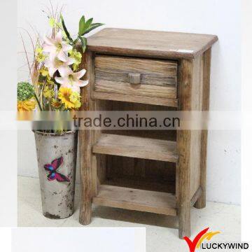 Handmade Farm Natural Wood Small Narrow Bedside Table