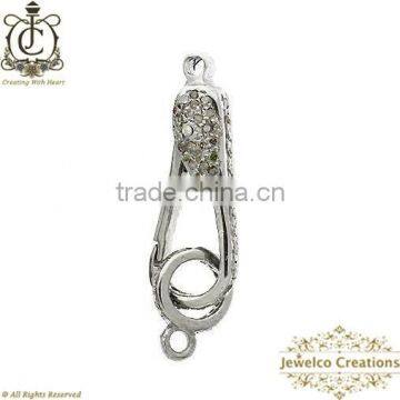 Natural Diamond Pave Finding, Handmade Jewelry Lock Clasp, Designer Pave Diamond 925 Sterling Silver Jewelry Component