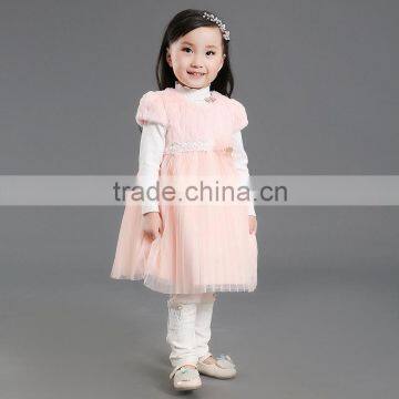 New fashion best-selling short sleeve winter fur children dancing dress 4-12y