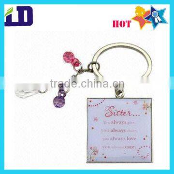 Fashion prinitng and epoxy metal keychain