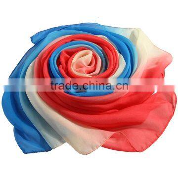 wholesale new women's thick gradient colors chiffon scarf, 100%silk scarf shawl ,hangzhou silk scarf                        
                                                                                Supplier's Choice