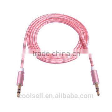 3.5mm Car Aux audio cable with male to male metal shell Golden plated 3.5mm AUX audio cable male to male AV cable