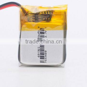 Small Rechargeable Lithium polymer battery 481922 140mAh 3.7V