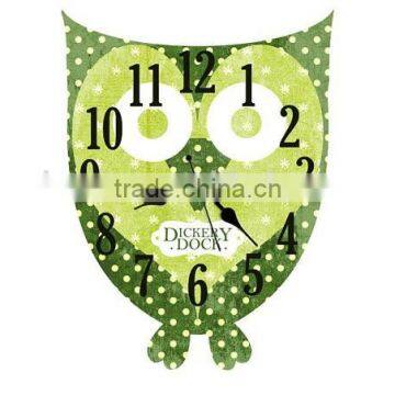 New design owl style home decotive wooden wall clock