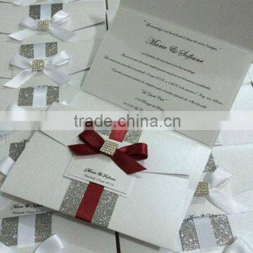 2015 inexpensive crystal elegant handmade wedding invitations card