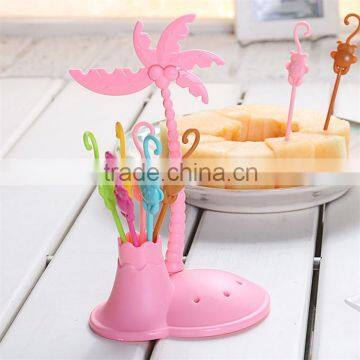Kids' Plastic Fruit Fork Set of Coconut Monkey Shape