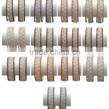 Indian Traditional Fashion Gold Tone CZ Stone Bangles For Girl & Women