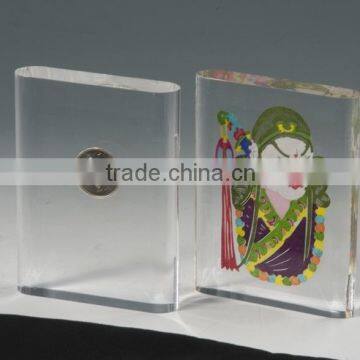 transparent acrylic embedment frames for coin display stand