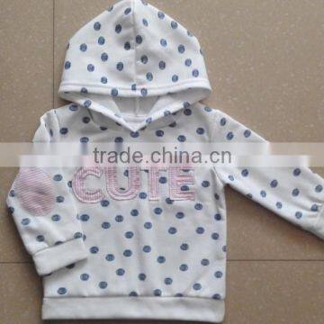 BSCI Passed China Factory Winter Fleece Overall Printed Baby Pullover Infant Hoody Lovely Baby Girls Sweatershirt photo-4