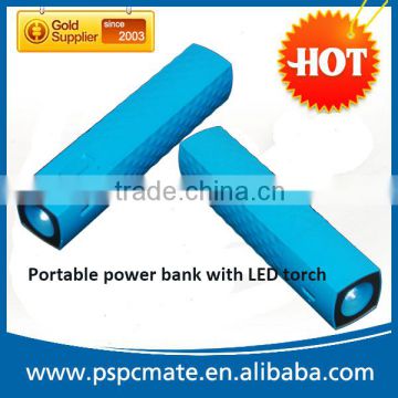 Cylinder power bank pocket size portable power bank with LED torch