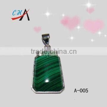 carved gemstone zinc alloy malachite pendant