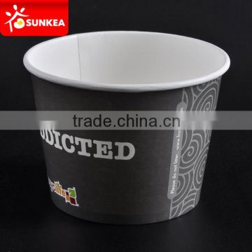 Custom printed disposable 6oz ice cream paper cup black