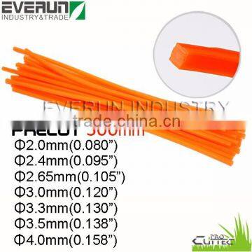 Precut nylon monofilament trimmer line