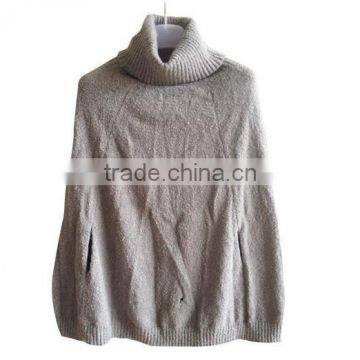 New Arrival Fashion High Neck Women Knitted Sweater cashmere Poncho